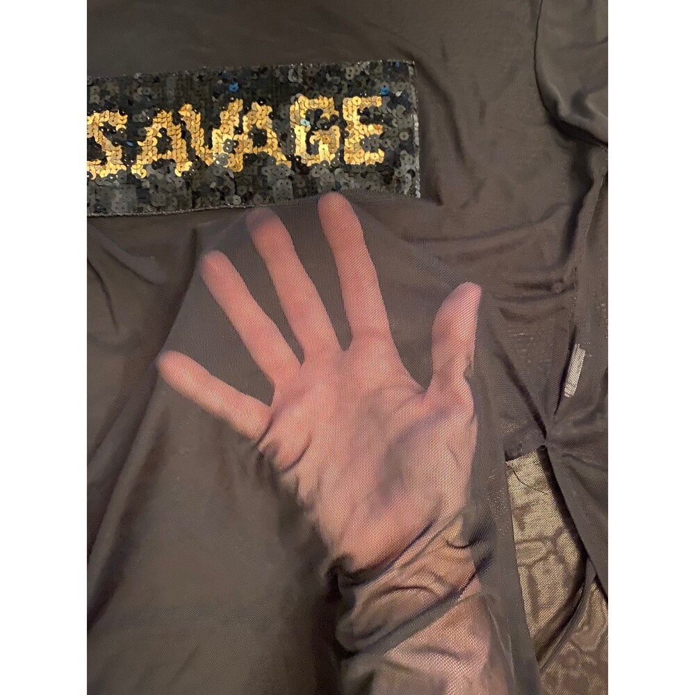 Shirt size large SAVAGE sequins mesh material - Picture 3 of 4